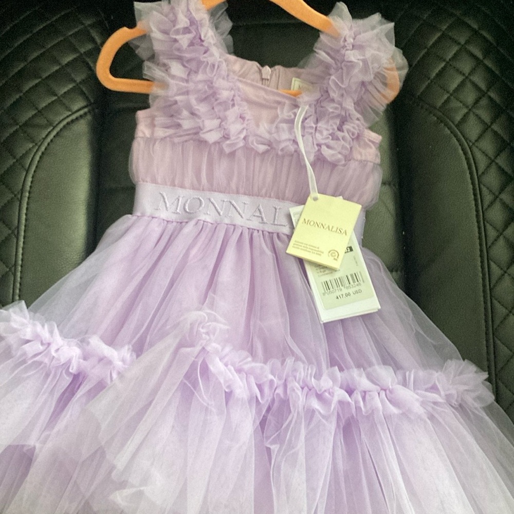 Monnalisa Lavender Tulle Dress